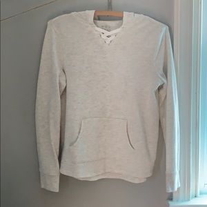 Light gray lace up hoodie